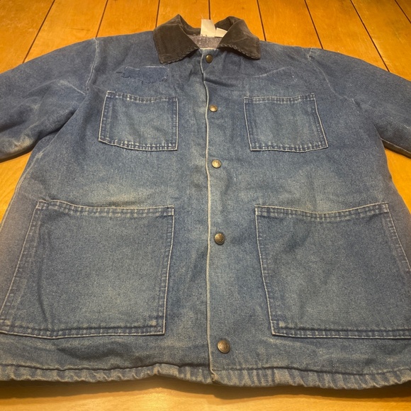 Vtg 80s Walls Blizzard Pruf USA Made Blanket Lined Denim Chore Barn Jacket Med - Picture 1 of 15